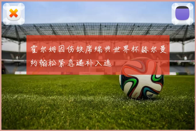 霍尔姆因伤缺席瑞典世界杯赫尔曼约翰松紧急递补入选